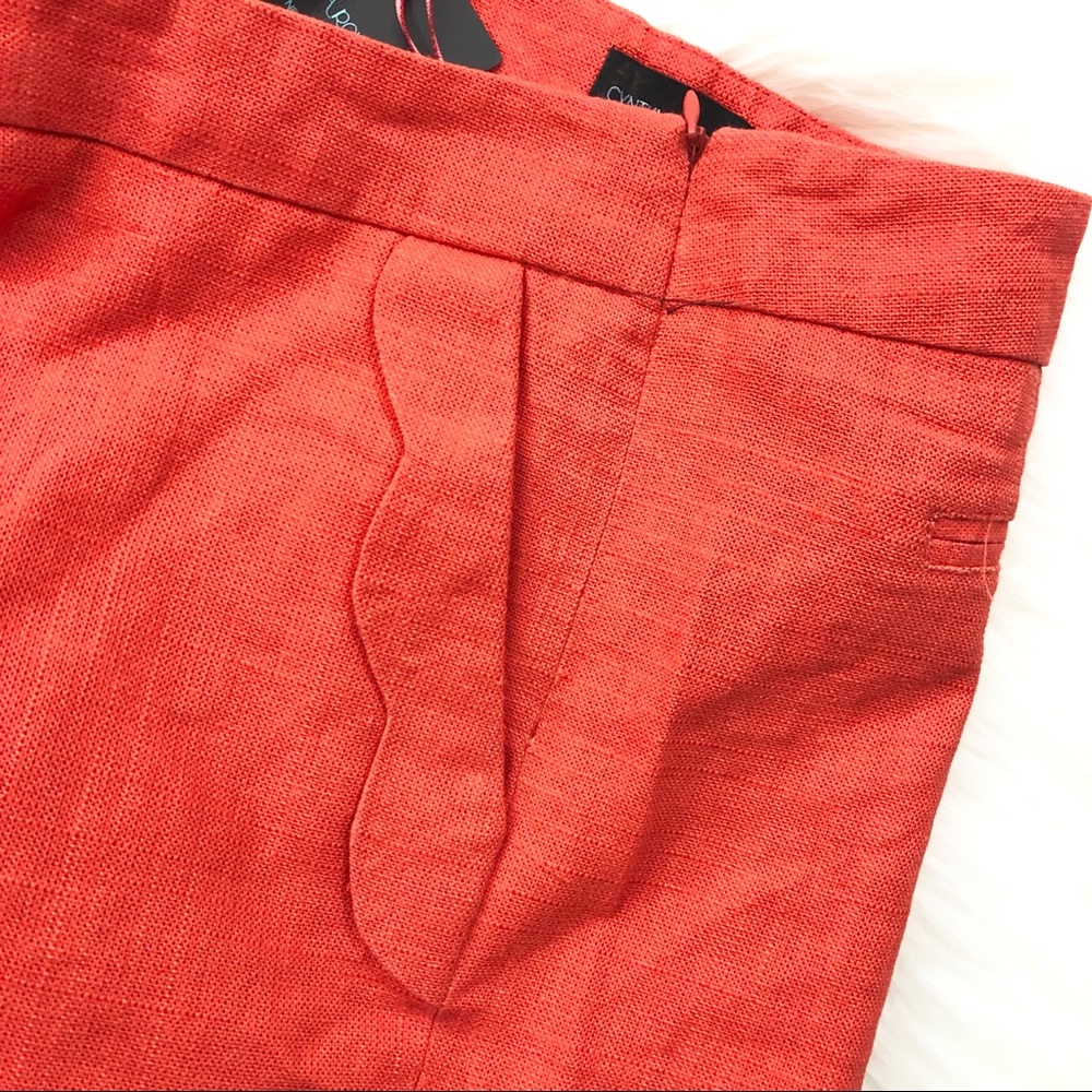SOLD Cynthia Rowley Linen Lined Coral Shorts - Picture 3 of 8